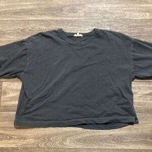 Madewell Charcoal Gray cropped tee shirt size large